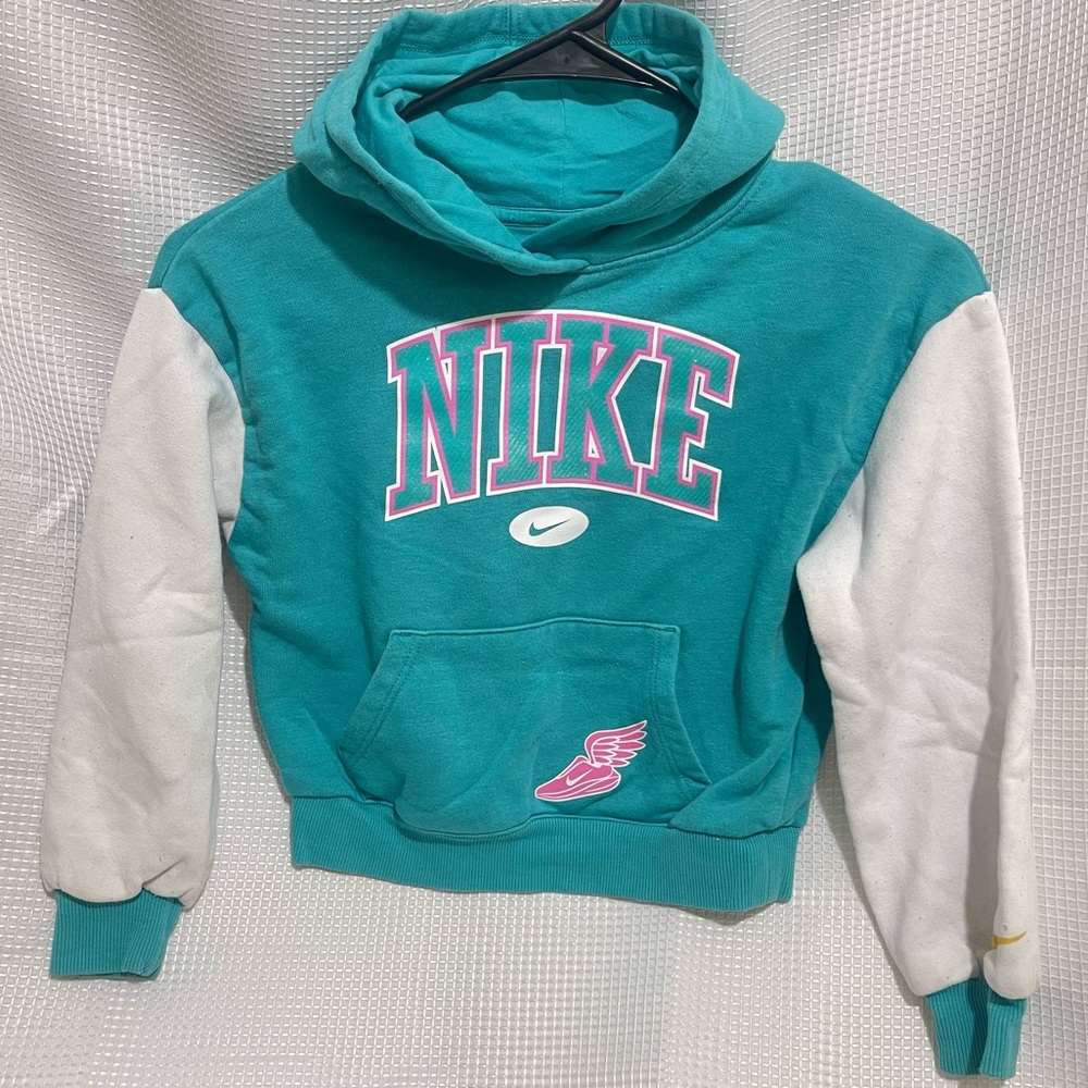 Girls Nike Teal and White Hoodie